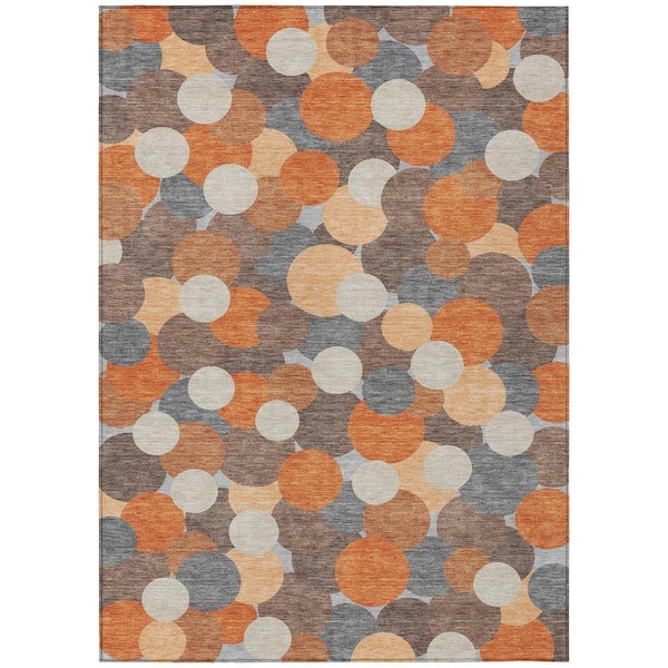 Chantille Machine Washable Indoor/Outdoor Abstract ACN2450 Orange 9 ft. x 12 ft. Area Rug