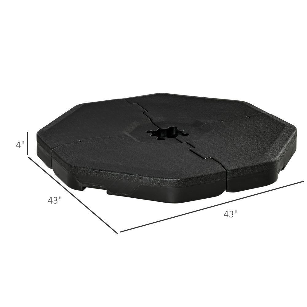 Black Hexagon Plastic Cantilever Patio Umbrella Base, 60 cm