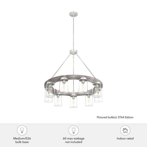 Hunter Devon Park 9-Light Matte Copper Farmhouse Led Crystal Chandelier
