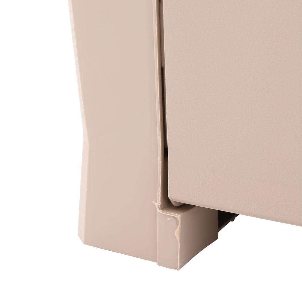 Beige and Brown 49" Lockable Weatherproof Plastic Deck Box
