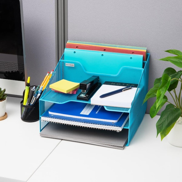 Desk Organizer Office Desktop Tabletop Sorter Pencil Holder Caddy