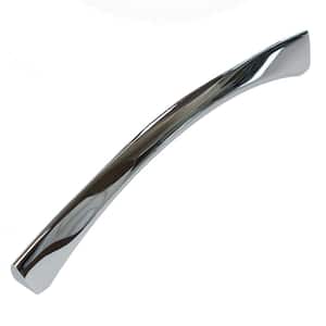 6-1/4 in. Center-to-Center Modern Art Deco Curved Polished Chrome Cabinet Bar Pulls (10-Pack)