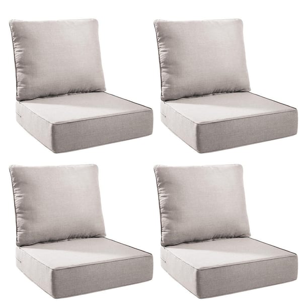 Bellefurn Duraolex 24 in. W x 24 in. D x 6 in. Thick Square 8-Piece Deep Seating Outdoor Lounge Chair Olefin Cushion in Beige