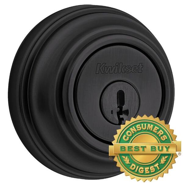 980 Series Iron Black Single Cylinder Deadbolt featuring SmartKey Security