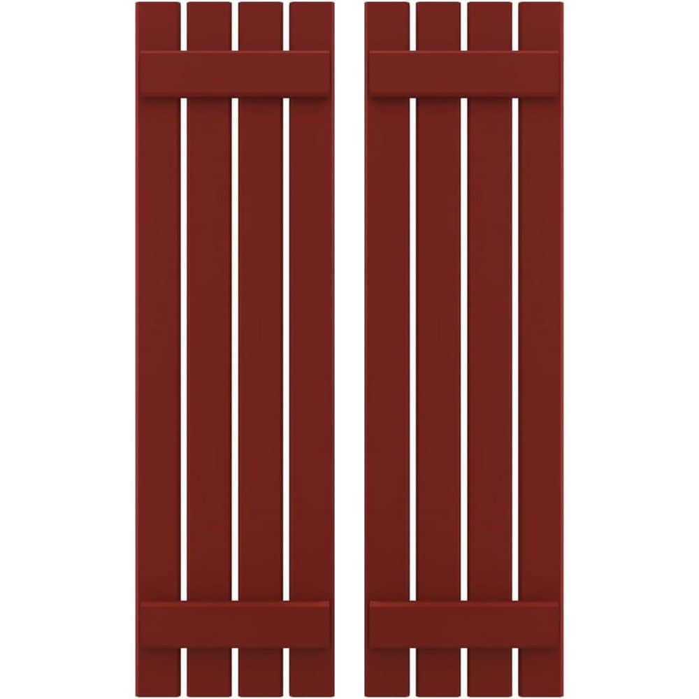 15-1/2 in. W x 41 in. H Americraft 4-Board Exterior Real Wood Spaced Board and Batten Shutters in Pepper Red price history on PriceWatchPro
