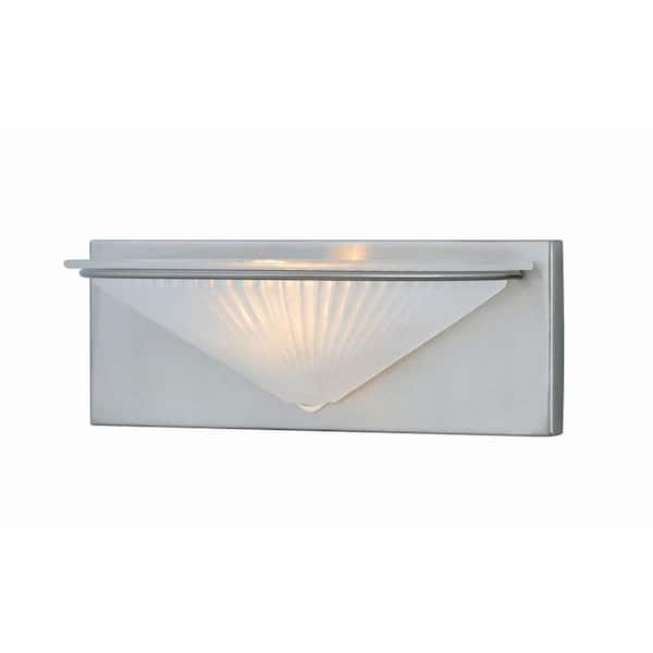 Illumine 1-Light Polished Steel Wall Lamp with Frost Glass