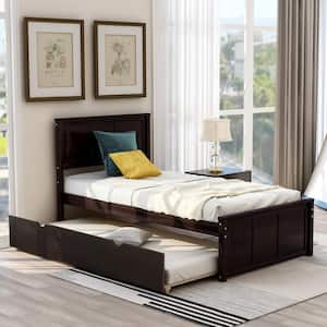 Espresso Twin Size Platform Bed with Twin Size Trundle