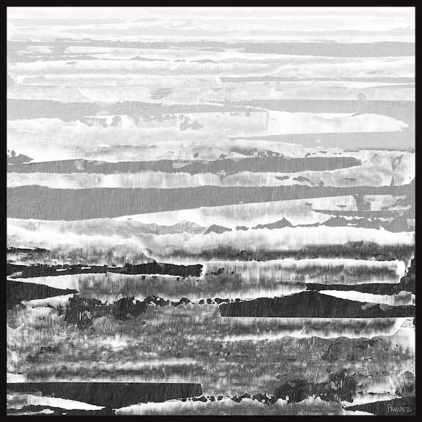 Unbranded "Arctic Winter" by Parvez Taj Floater Framed Canvas Abstract Art Print 32 in. x 32 in.