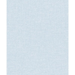 Blue Fog Soft Linen Nonwoven Paper Non-Pasted Wallpaper Roll (Covers 57.5 sq. ft.)