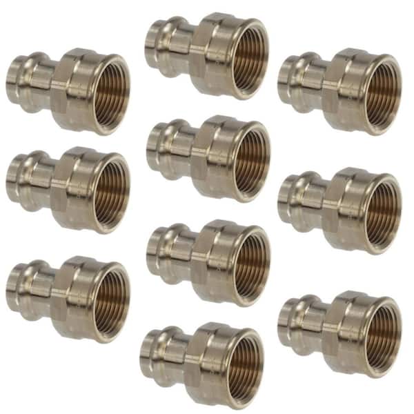 Viega ProPress 1/2 in. Press x 3/4 in. FPT Zero-Lead Bronze Adapter (10-Pack)