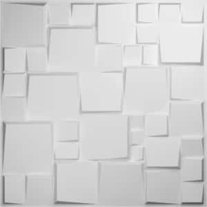 19 5/8 in. x 19 5/8 in. Modern Square EnduraWall Decorative 3D Wall Panel, White, (20-Pack for 53.49 Sq. Ft.)