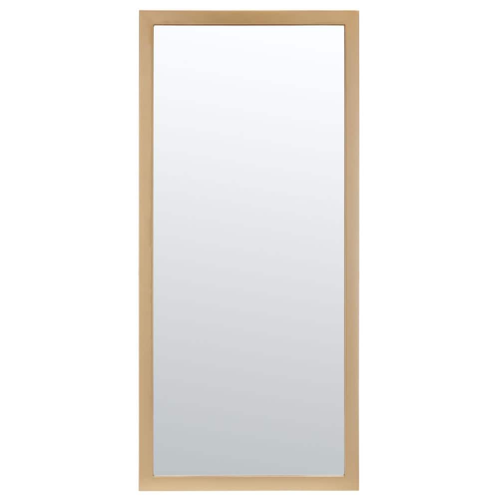 Pravina Rectangular 40'' Gold Solid Wood Frame Mirror