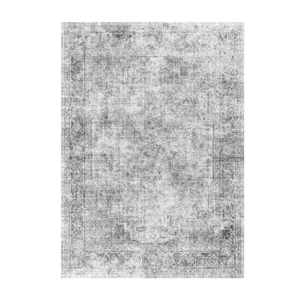 6 ft. x 9 ft. Gray Boho Rug, Non-Slip and Tear-Resistant Soft Carpet, Pet Friendly Bohemian, Indoor Mat Area Rug