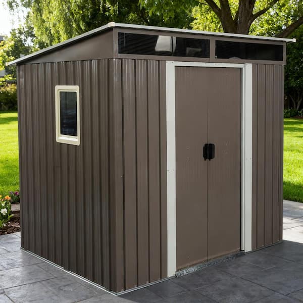 6 ft. x 5 ft. Metal Shed with Window Transparent Plate and Double Door (30 sq. ft. )