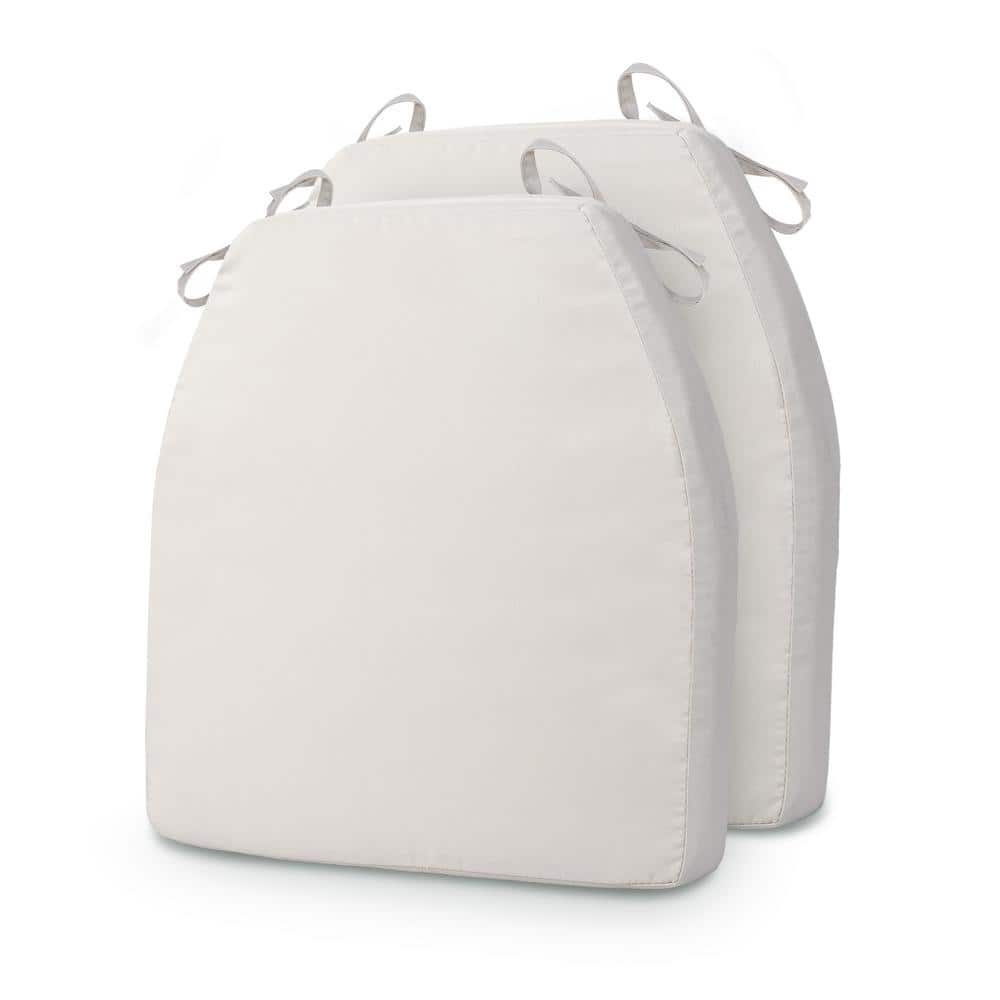 2-Piece 17 x 2 White Outdoor Trapezoid Lounge Chair Cushion in Seat Back Cu