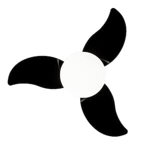 Rollo 22 in. Indoor Matte Black Low Profile Hugger Ceiling Fan with Adjustable White Integrated LED with Remote Included