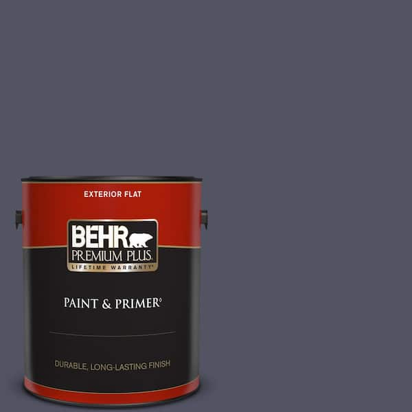 BEHR PREMIUM PLUS 1 gal. #630F-7 Black Orchid Flat Exterior Paint & Primer