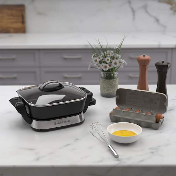 West Bend 11 sq. in. 4.2 Quart Electric Skillet with Foldable Base