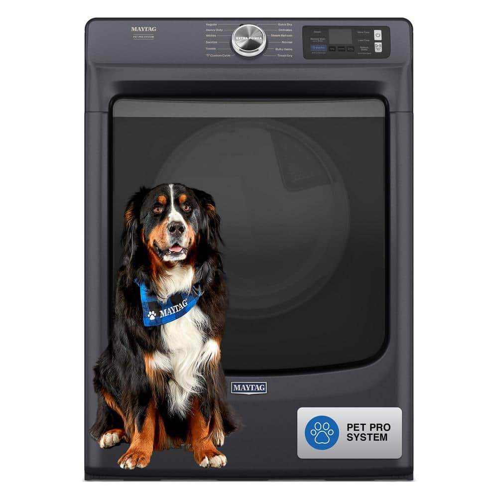 7.4 cu. ft. vented Front Load Gas Dryer in Midnight Steel with Pet Pro Option
