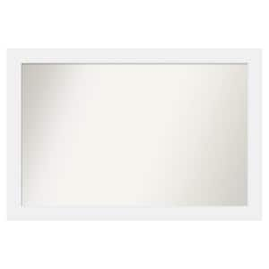 Corvino White 49 in. x 33 in. Custom Non-Beveled Matte Wood Framed Bathroom Vanity Wall Mirror