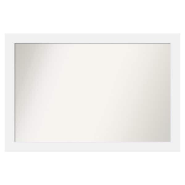 Amanti Art Corvino White 49 in. x 33 in. Custom Non-Beveled Matte Wood Framed Bathroom Vanity Wall Mirror