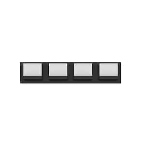 Alberson 24 in. 4-Light Matte Black Integrated LED Bathroom Vanity Light Bar with Frosted Acrylic