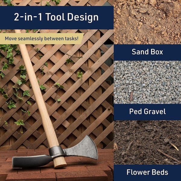 Pure Garden 42 in. Ash Wood Garden Hoe-Mattock Hand Hoe and Axe