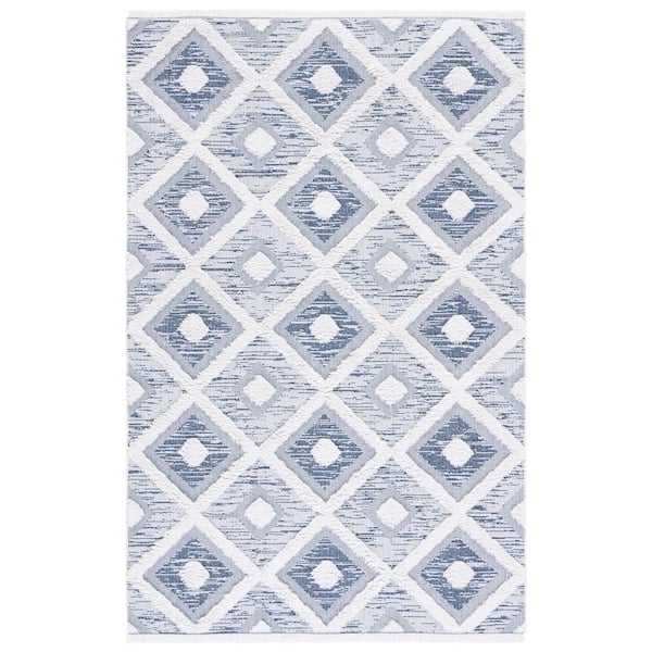 SAFAVIEH Augustine Navy/Ivory 6 ft. x 10 ft. Multi-Diamond Striped Area Rug