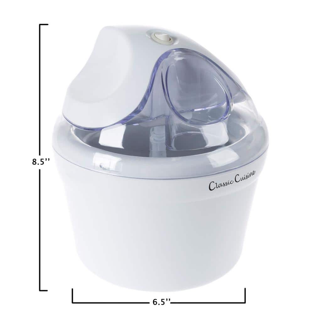 Automatic White Frozen Bowl Ice Cream Maker