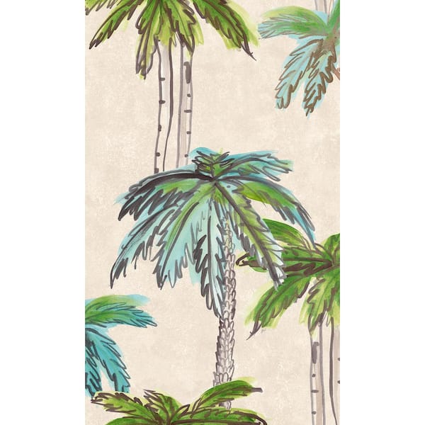 Walls Republic Beige Hand Painted Trees Print Non-Woven Paste the Wall Textured Wallpaper 57 sq. ft.