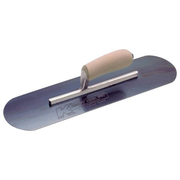 Kraft Tool Co. 20 In. x 4 In. Blue Steel Trowel - Wood Handle