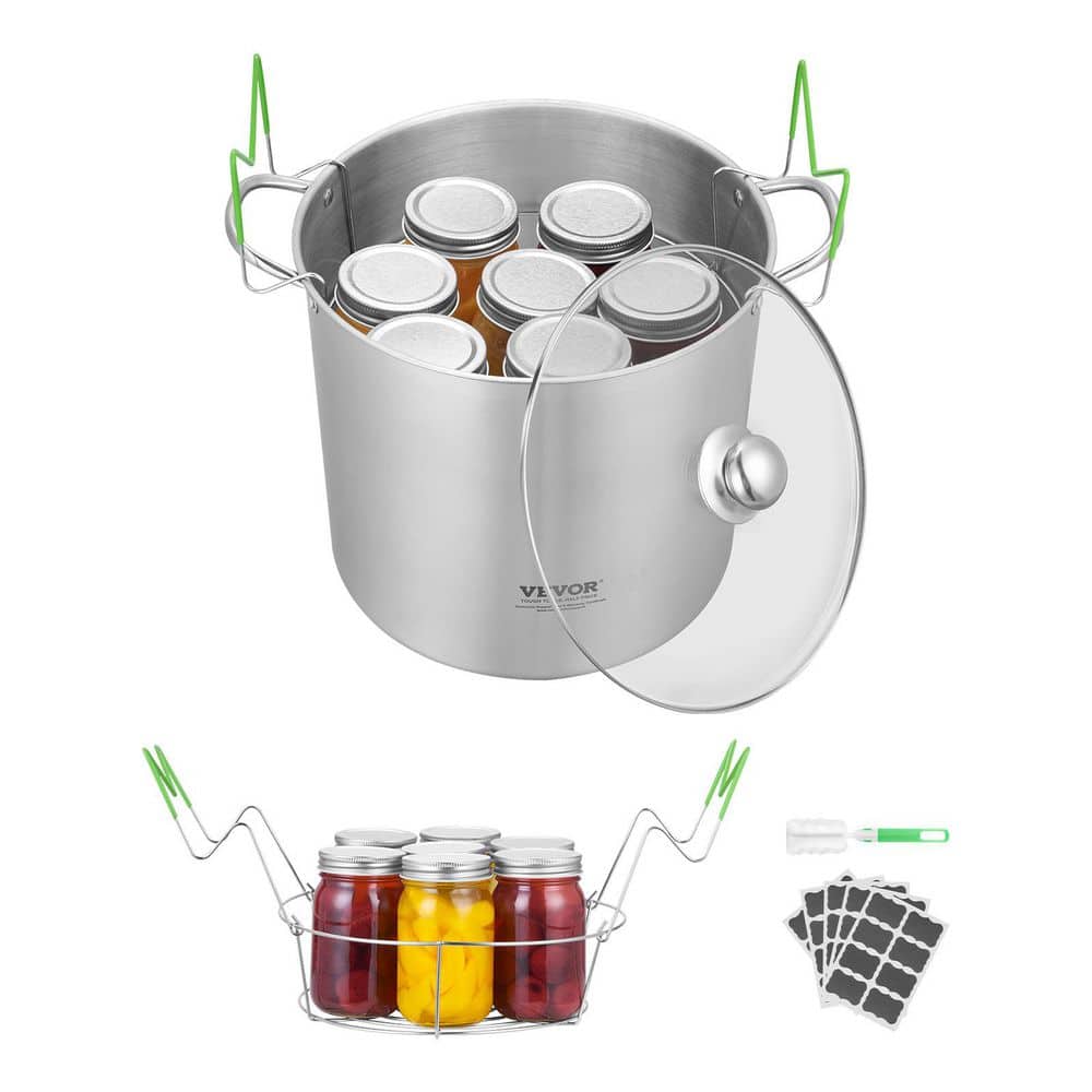 VEVOR 21 QT. Canning Pot with Rack and Lid Stainless Steel Waterbath Canner with Dual Handle Carryout Containers 3 Piece GTYPDGTJ2ZPJT09J0001V0-251009 - The Home Depot