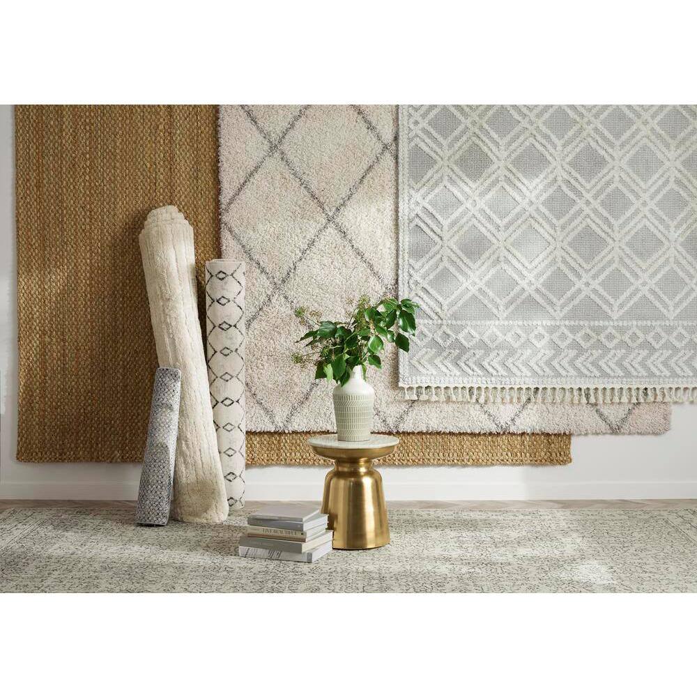 Quarry Brown and White Striped Tufted Square Throw Pillow