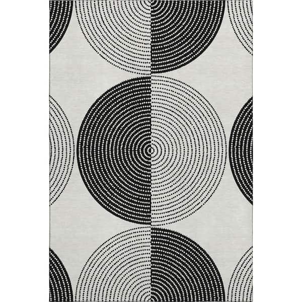 Mayfield Premium Machine Washable Abstract AMF2275 Ivory 3 ft. x 5 ft. Area Rug