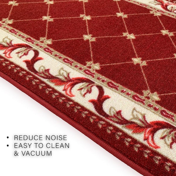 Trellis French Red 26 in. W x 3 ft. L Runner Rug/Stair Runner 6.6 sq. ft.