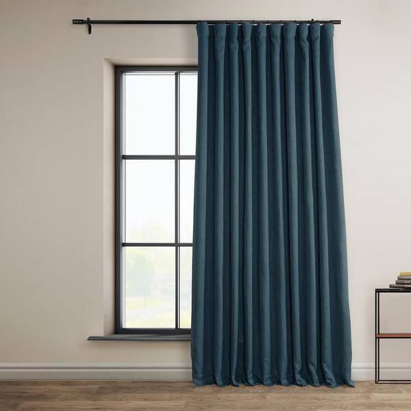 Exclusive Fabrics & Furnishings Story Blue Faux Linen Extra Wide Room ...