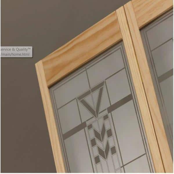 Pinecroft Mission 32-in x 80-in Unfinished Pine Wood 2-Panel Square Decorative Glass Unfinished Pine Wood Bifold Door (Hardware Included) Pinecroft Mission 32-in x 80-in Unfinished Pine Wood 2-Panel Square Decorative Glass Unfinished Pine Wood Bifold Door (Hardware Included)