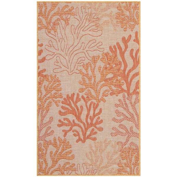 Nourison Garden Oasis Coral 3 ft. x 5 ft. Nature-inspired Contemporary Area Rug