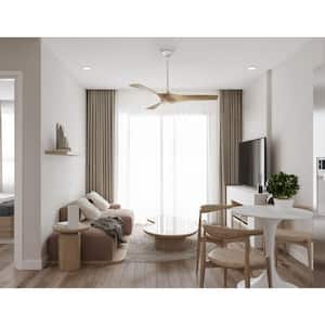 Blaire 52 in. Indoor/Outdoor White Ceiling Fan with Natural and Warm White Blades