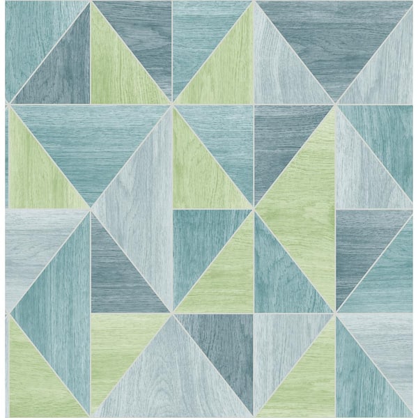 Advantage Simpson Blue Geometric Wood Strippable Roll (Covers 56.4 sq. ft.)
