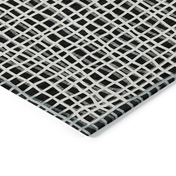 Chantille Machine Washable Indoor/Outdoor Abstract ACN729 Black 1 ft. 8 in. x 2 ft. 6 in. Area Rug
