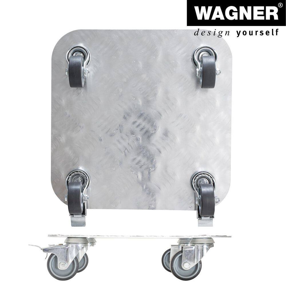 11.4" Silver Diamond-Plated Aluminum Plant Caddy with Locking Casters