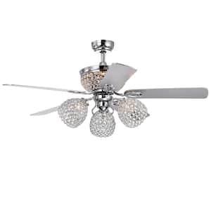 Jasper 52 in. Indoor Chrome Remote Controlled Ceiling Fan with Light Kit