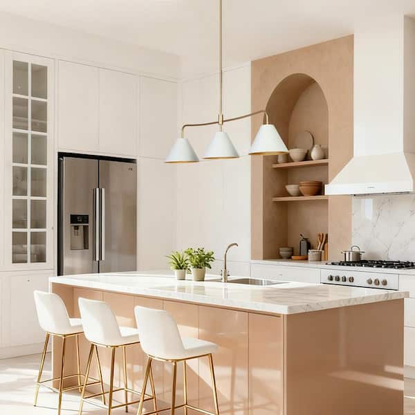 Zevni Mid-Century Modern 44.9 in. W 3-Light Linear Island Lamps