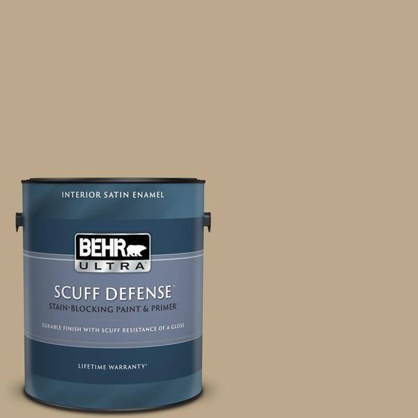 BEHR ULTRA 1 gal. Home Decorators Collection #HDC-NT-16 Natural Chamois Extra Durable Satin Enamel Interior Paint & Primer