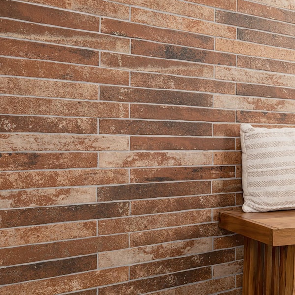 MSI Capella Red Brick 2 in. x 18 in. Matte Porcelain Floor and