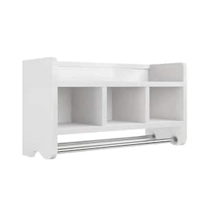 Bennet 3-Piece 21.25 in. D x 60 in. W x 34 in. H Bath Vanity Cabinet without Top in White with Mirror and Wall Shelf