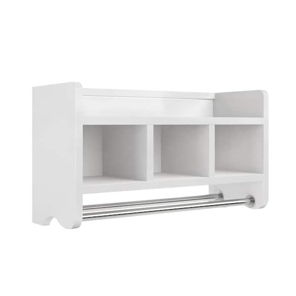 Bennet 3-Piece 21.25 in. D x 60 in. W x 34 in. H Bath Vanity Cabinet without Top in White with Mirror and Wall Shelf
