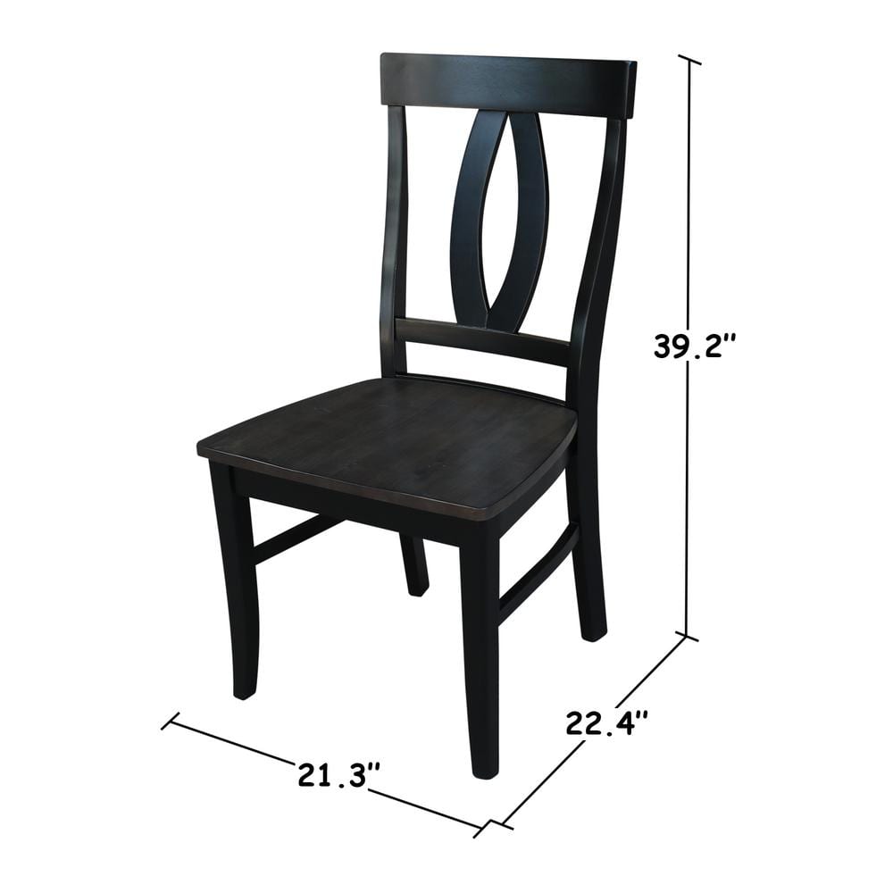 Elegant Cosmo High-Back Side Chair in Coal-Black Solid Wood