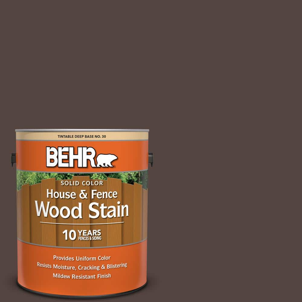 Behr 1 Gal Pfc 25 Dark Walnut Solid Color House And Fence Exterior Wood Stain 03001 The Home 9410